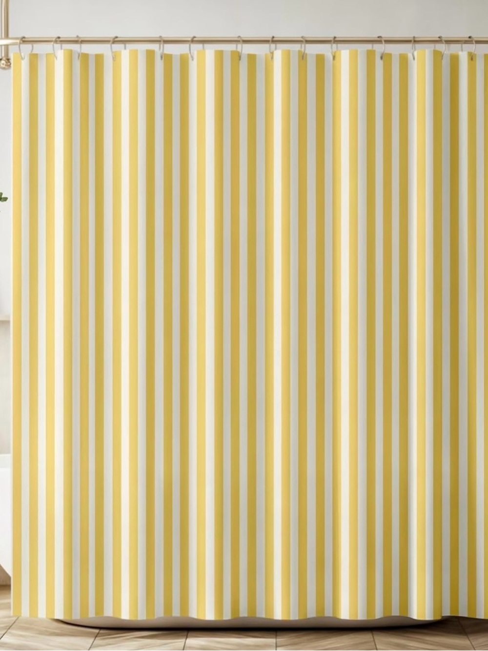 Striped Shower Curtain Cute Vintage Yellow Stripe Summer